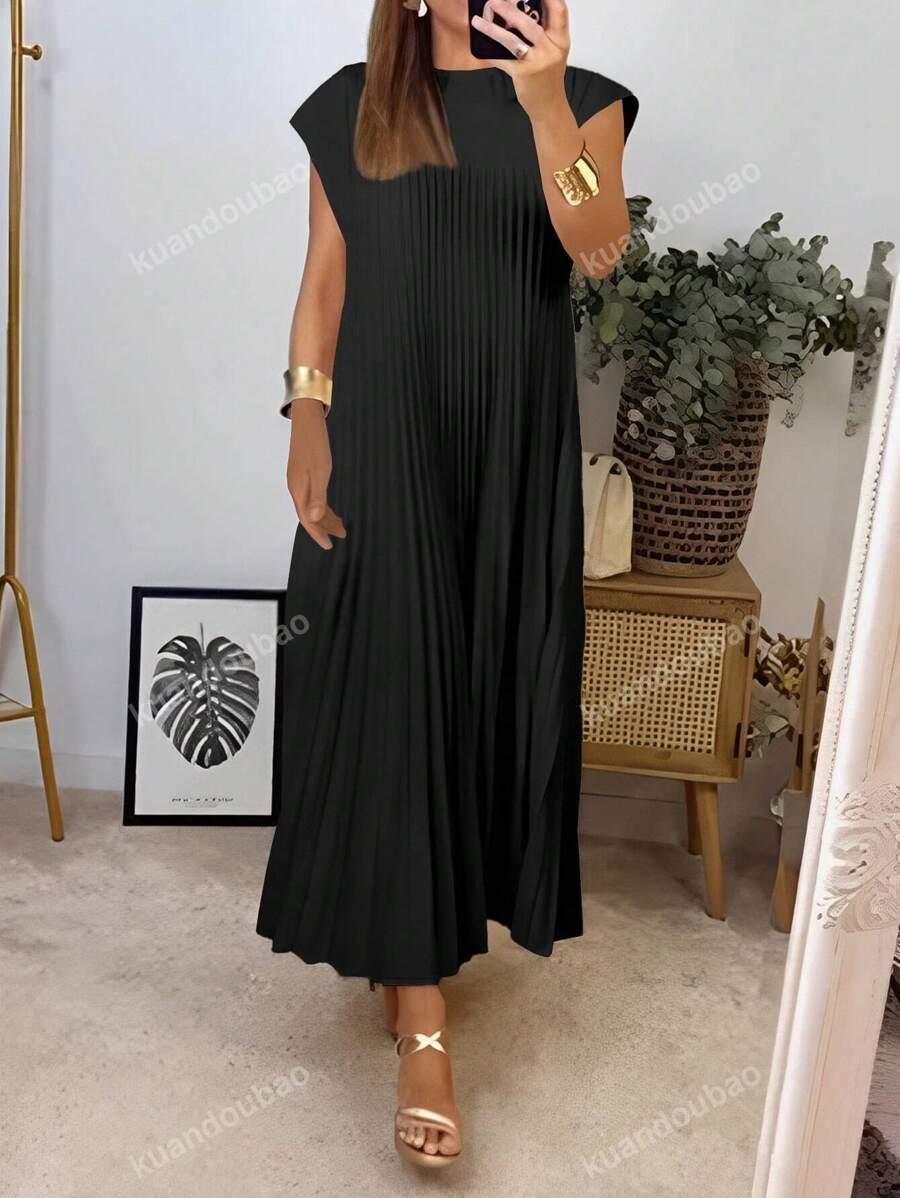 SHEIN CZARNA MAXI SUKIENKA PLISY S06__XL