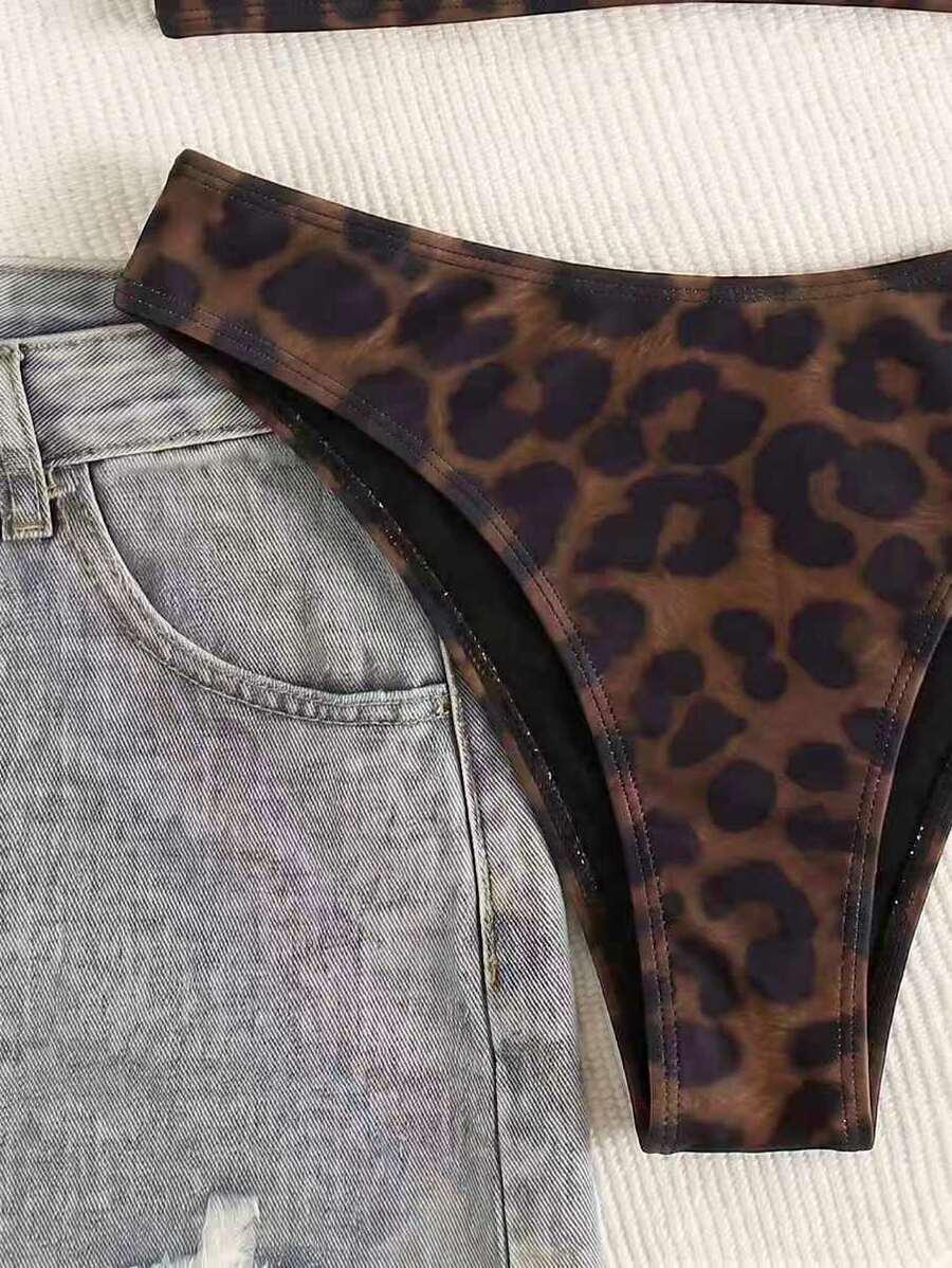 SHEIN DWUCZĘŚCIOWY STRÓJ KĄPIELOWY ANIMAL PRINT S09__XL