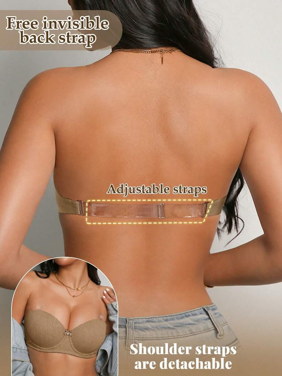 SHEIN BRĄZOWY BIUSTONOSZ MODELUJĄCY S09__80A