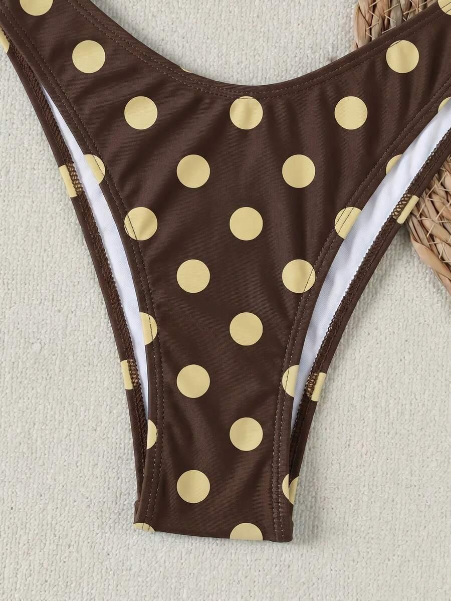 SHEIN TRZYCZĘŚCIOWY STRÓJ KĄPIELOWY WZÓR GROSZKI S09__M