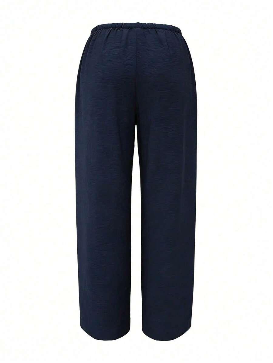 SHEIN GRANATOWE SPODNIE CASUAL