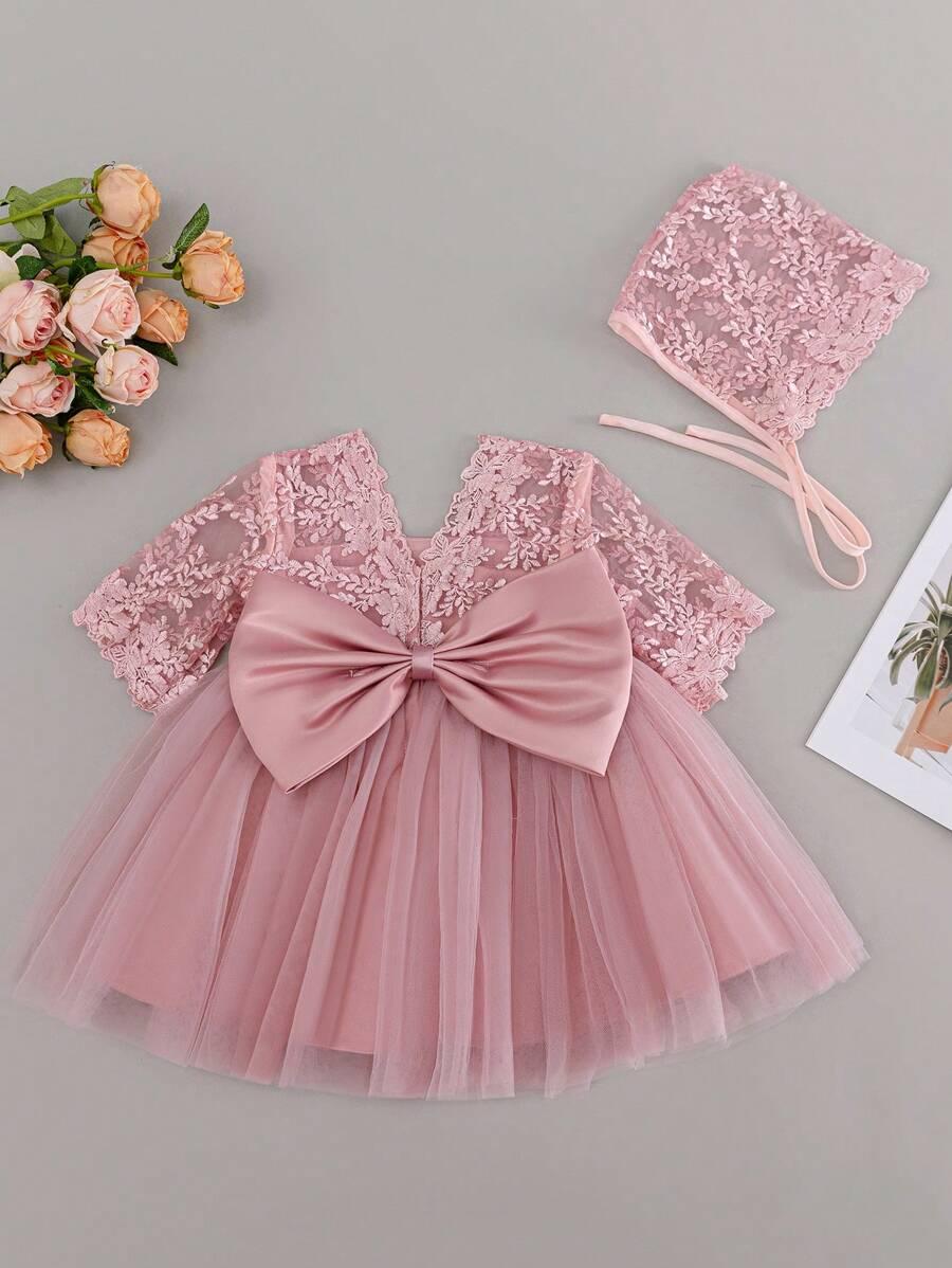 SHEIN RÓŻOWA SUKIENKA TIUL KOKARDA S06__74-80