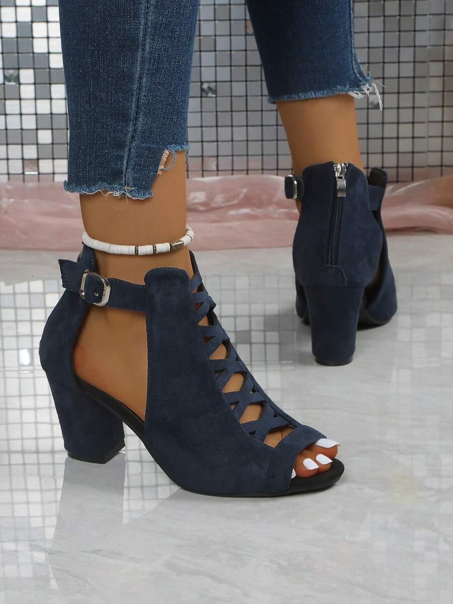 SHEIN GRANATOWE SANDAŁY OBCAS S06__39