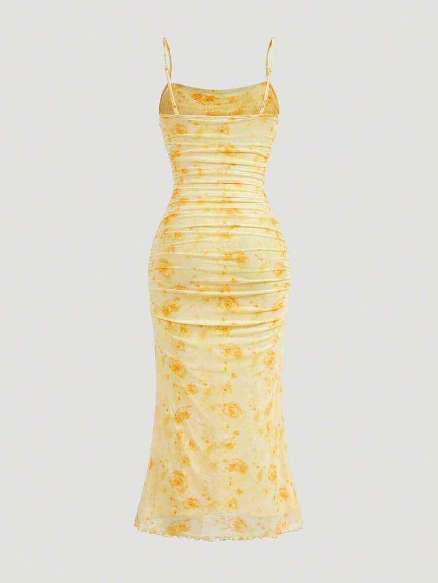 SHEIN ŻÓŁTA MAXI SUKIENKA S06__L