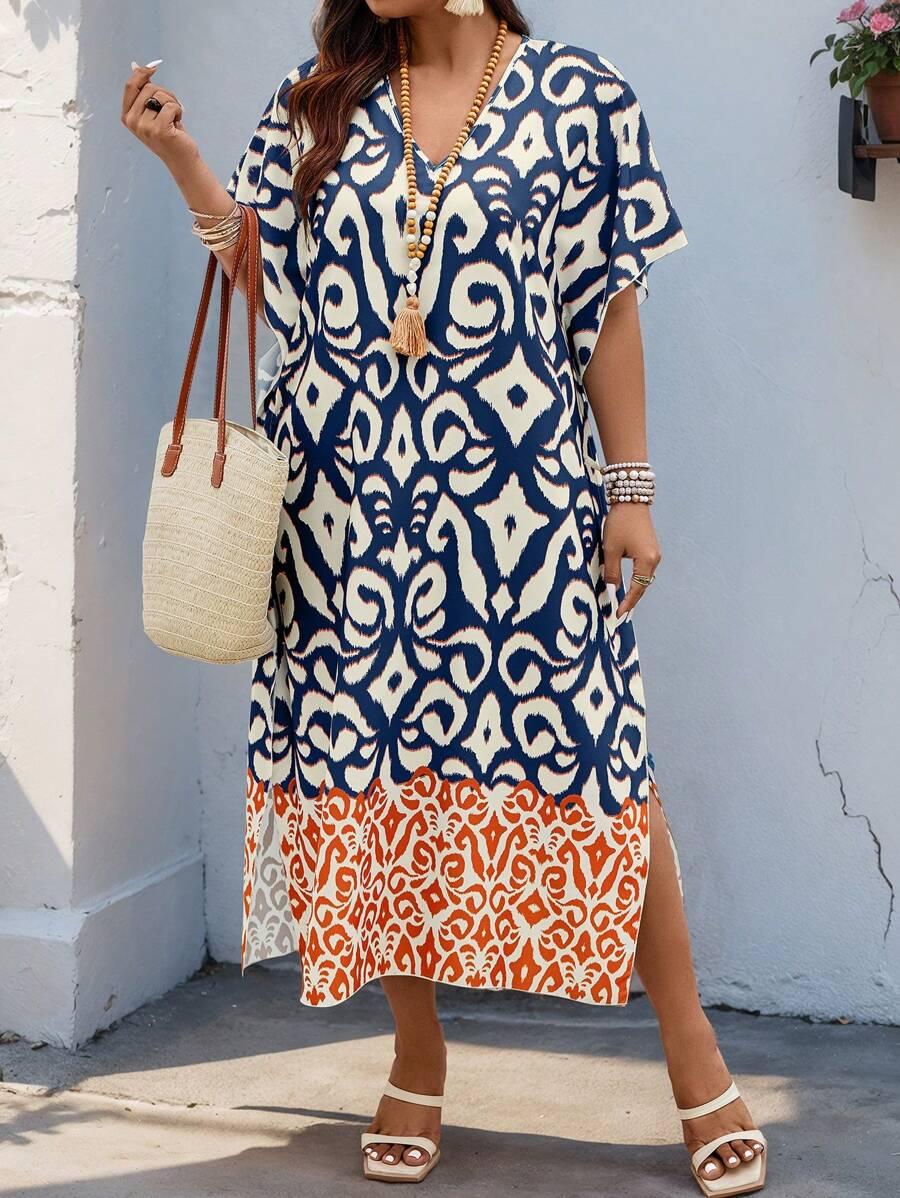 SHEIN WIELOKOLOROWA SUKIENKA KRÓTKI RĘKAW S06__48