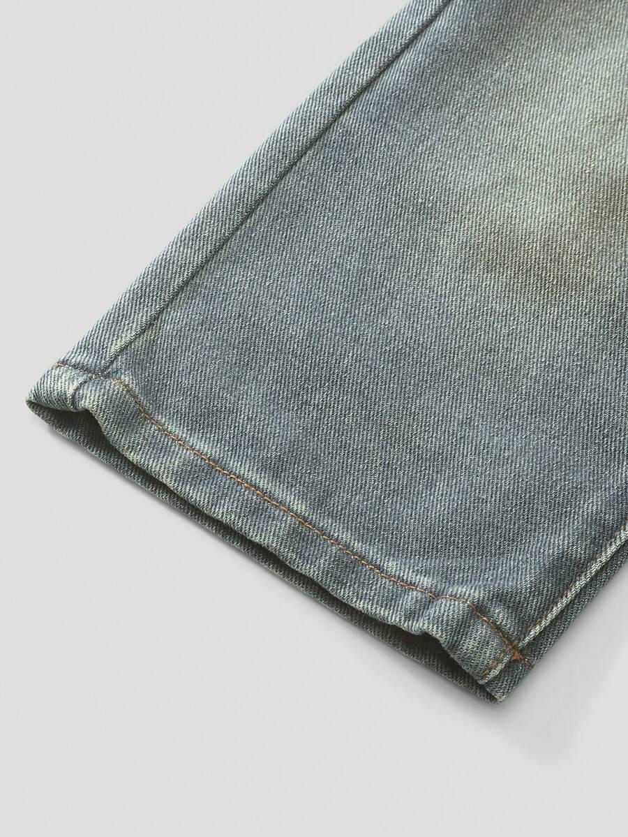SHEIN SPODNIE JEANS PROSTA NOGAWKA S06__80/86