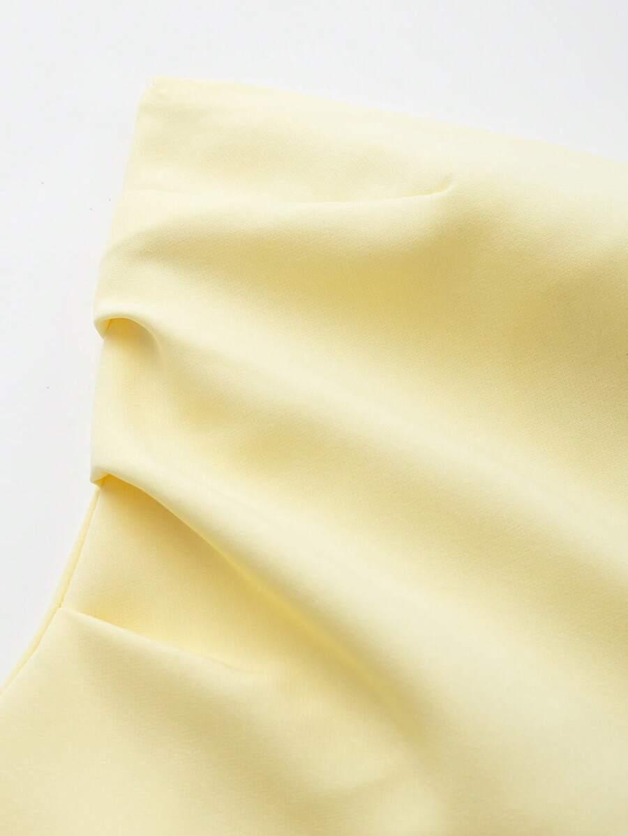 SHEIN ZÓŁTY TOP ODKRYTE RAMIONA S06__S