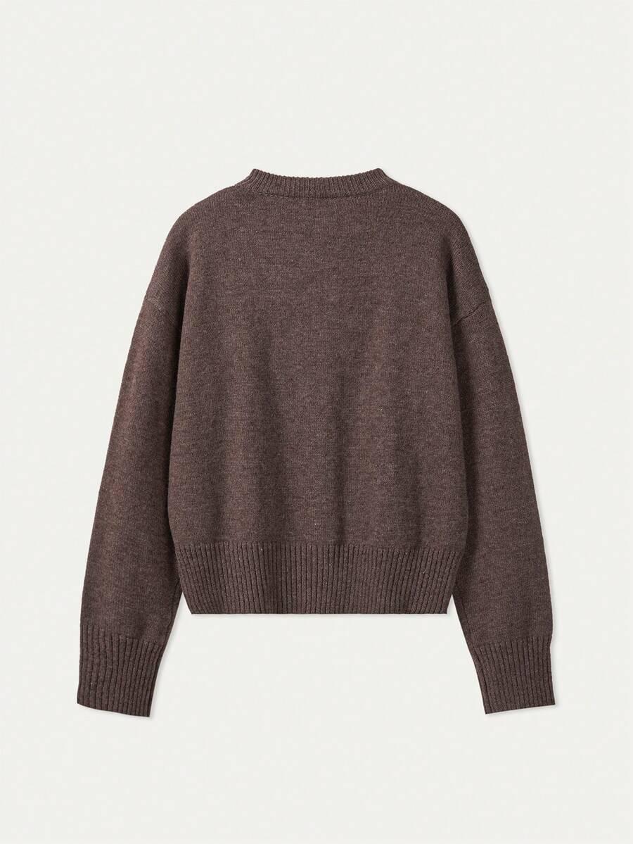 SHEIN BRĄZOWY SWETER ROZPINANY S06__XS
