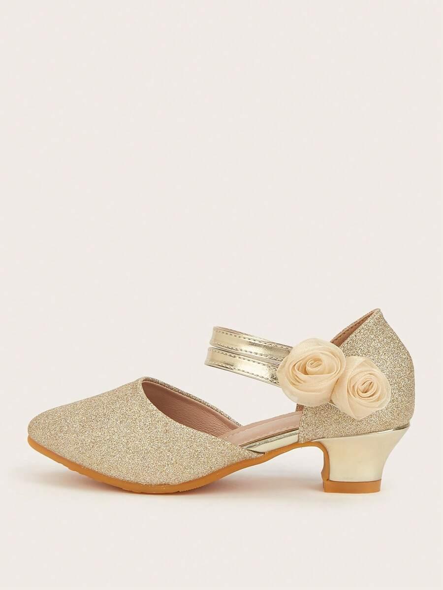SHEIN ZŁOTE BALERINY KWIATY S06__33