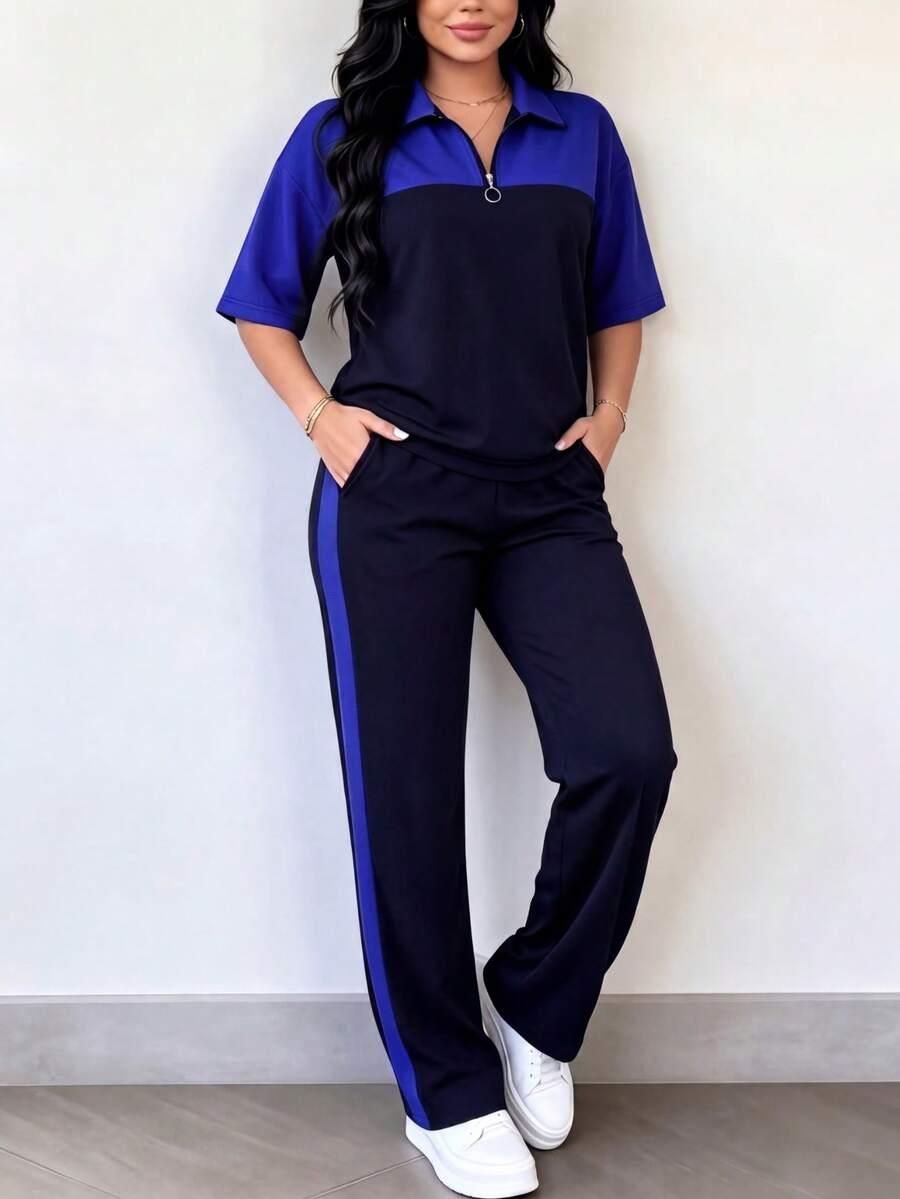 SHEIN T-SHIRT KRÓTKI RĘKAW ZAMEK PK01__L