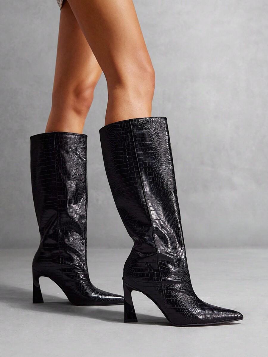 SHEIN CZARNE KOZAKI IMITACJA SKÓRY W01__40