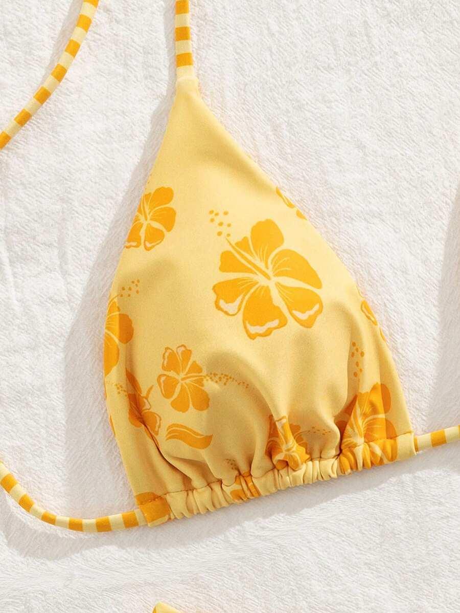SHEIN ŻÓŁTY DWUCZĘŚCIOWY STRÓJ KĄPIELOWY S09__S