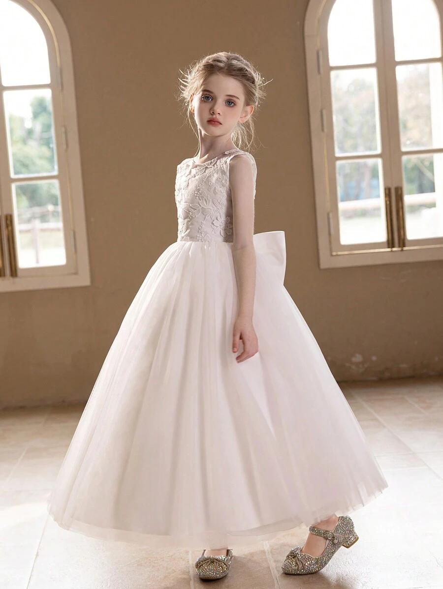 SHEIN BIAŁA TIULOWA SUKIENKA S06__128-134