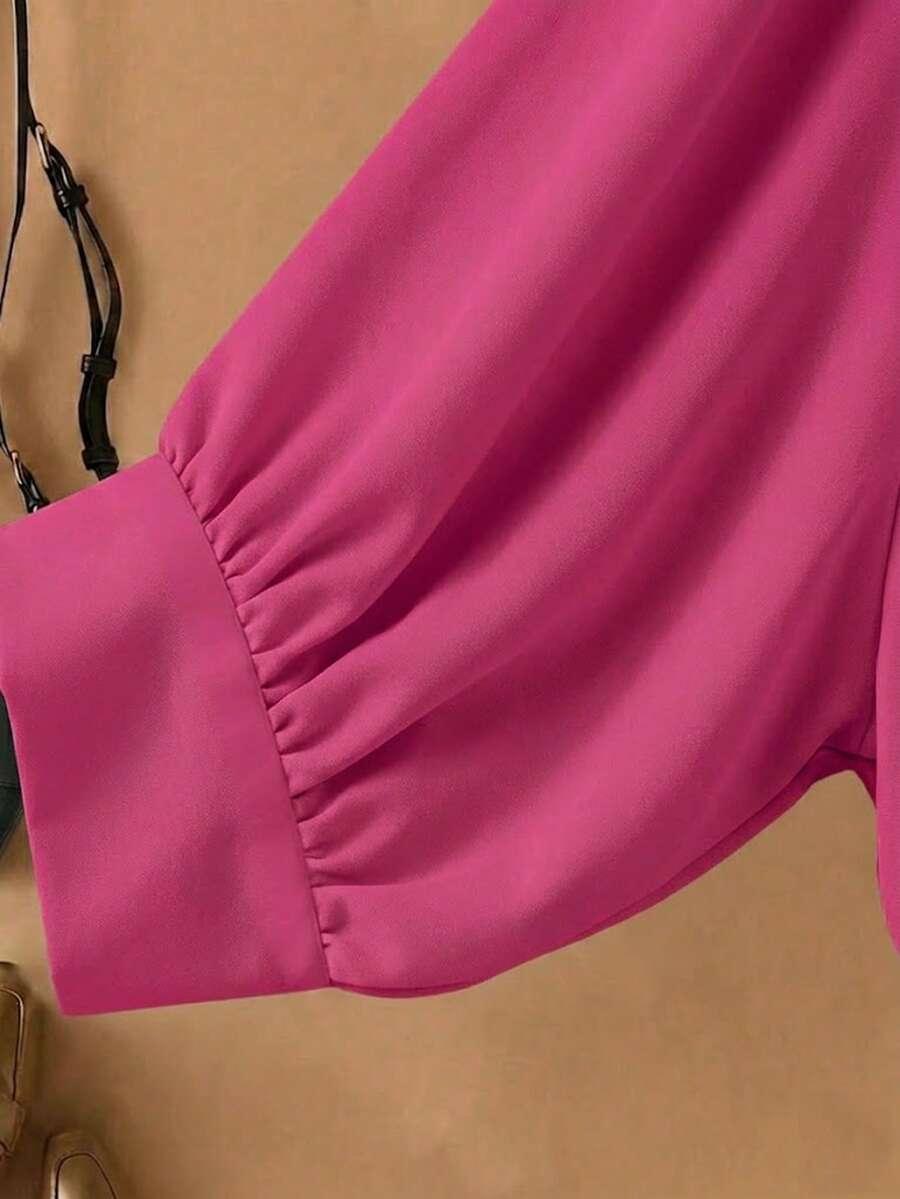 SHEIN RÓŻOWA KOSZULA WIĄZANIE GUZIKI S06__XXL