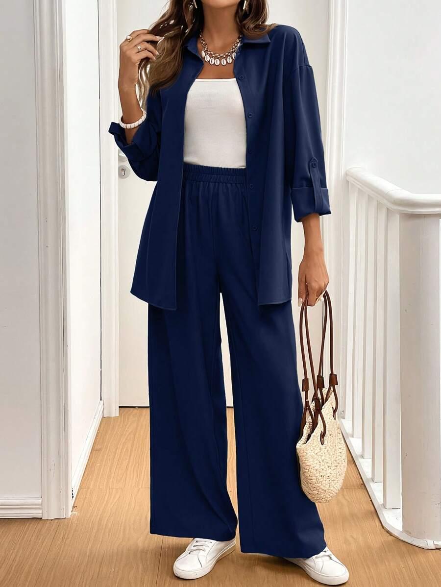 SHEIN KOMPLET KOSZULA SPODNIE S06__L