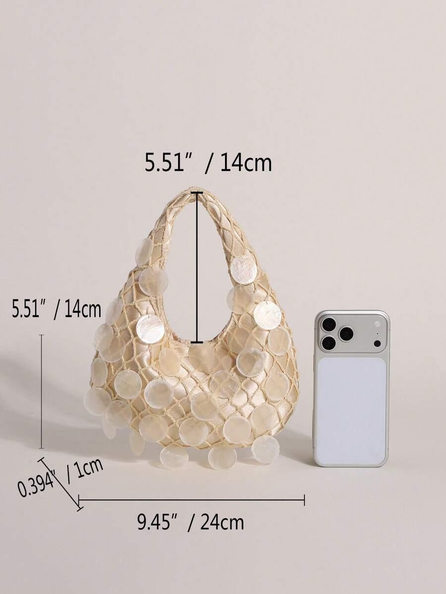 SHEIN BEŻOWA TOREBKA ZDOBIENIE S07__24X14