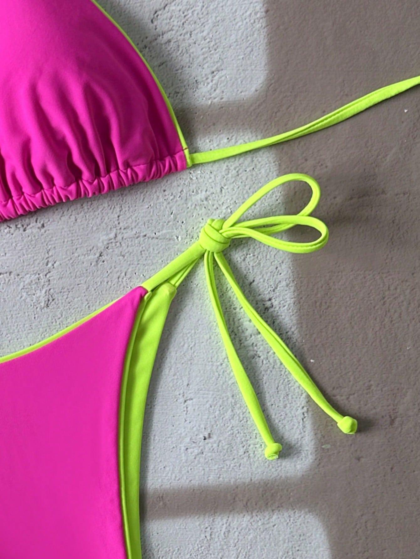 SHEIN WIĄZANY DWUCZĘŚCIOWY STRÓJ KĄPIELOWY S09__M