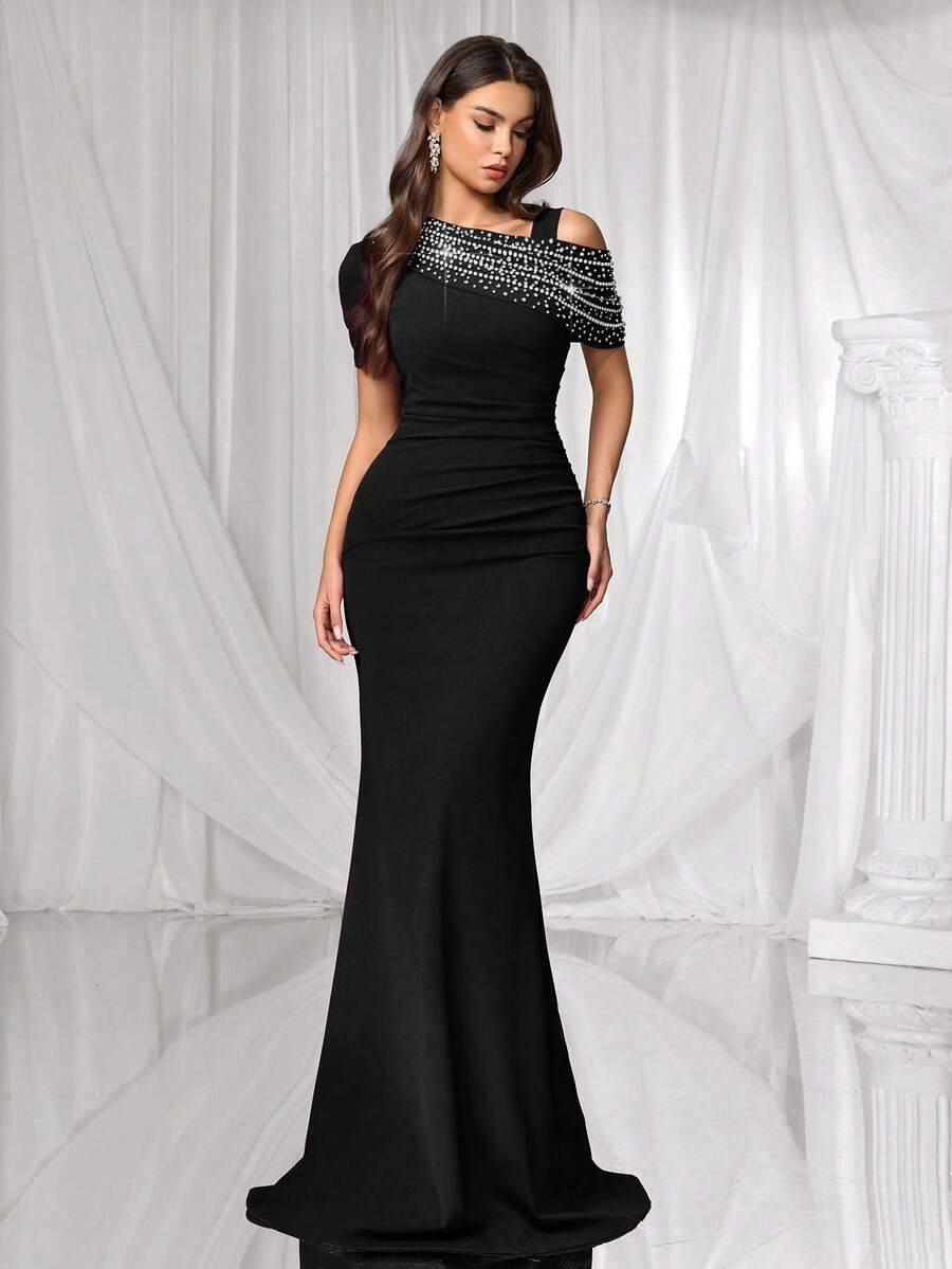 COUTIVA CZARNA MAXI SUKIENKA S06__M