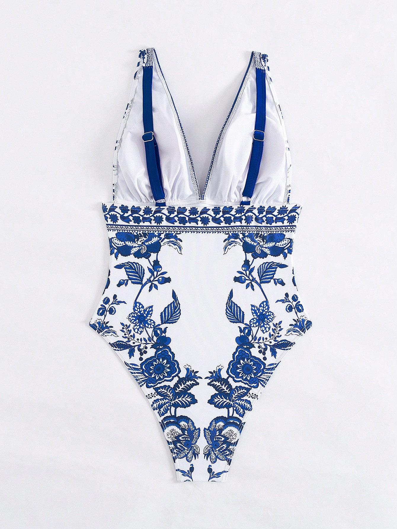 SHEIN KOSTIUM KĄPIELOWY JEDNOCZĘŚCIOWY PRINT S09__S