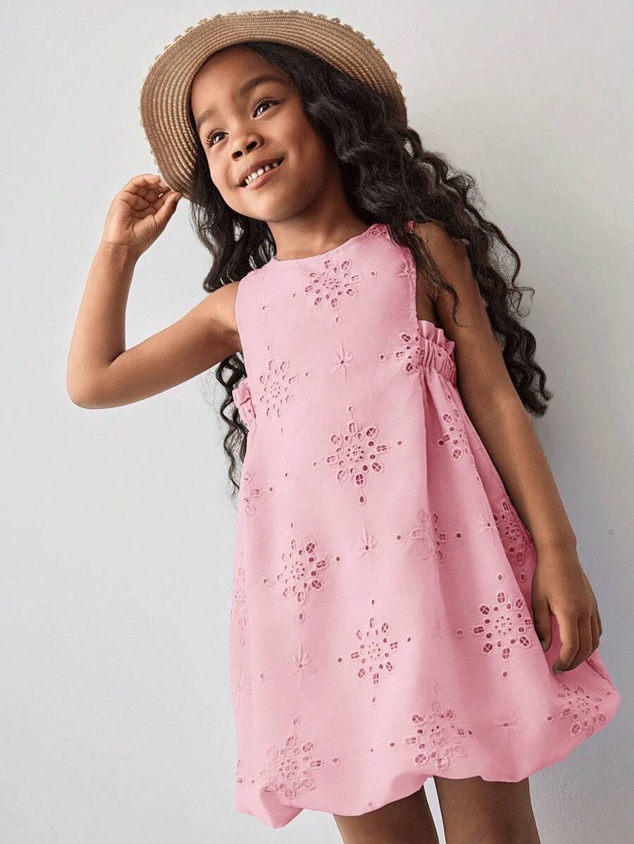 MAIJA KIDS RÓŻOWA SUKIENKA BEZ RĘKAWÓW 98-104