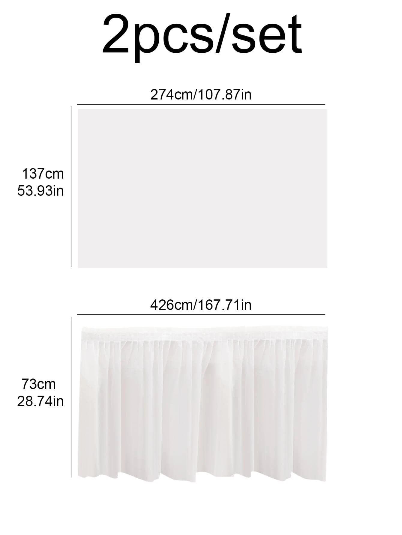 SHEIN BIAŁY OBRUS NA STÓŁ 2-PACK S07__274X137