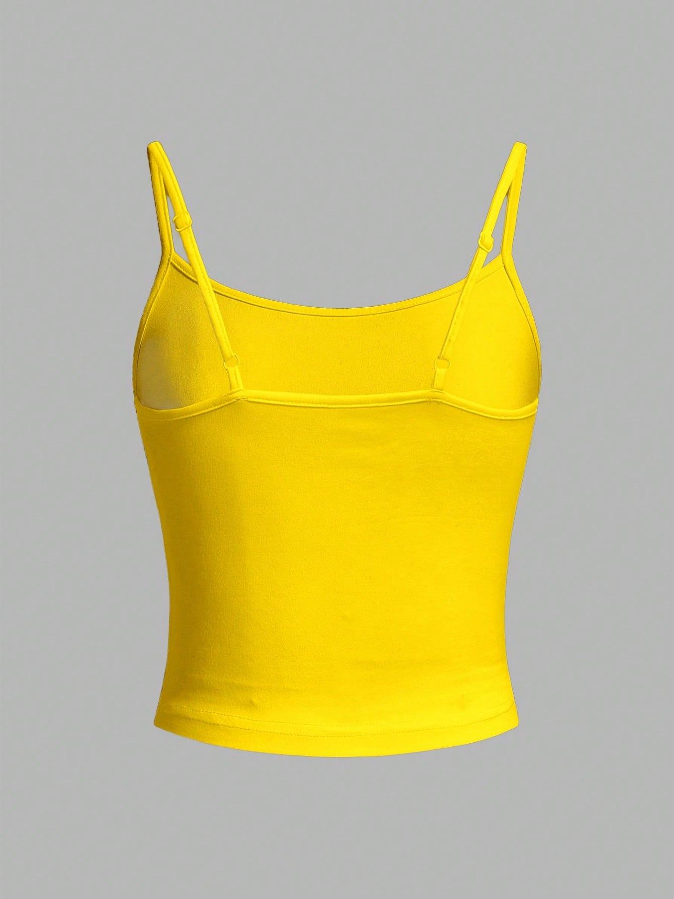 SHEIN ŻÓŁTY TOP NA RAMIĄCZKACH PK01__XS