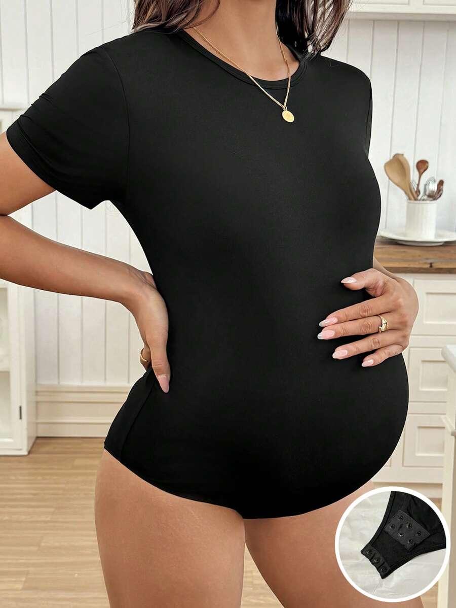 SHEIN CZARNE CIĄŻOWE BODY S06__S