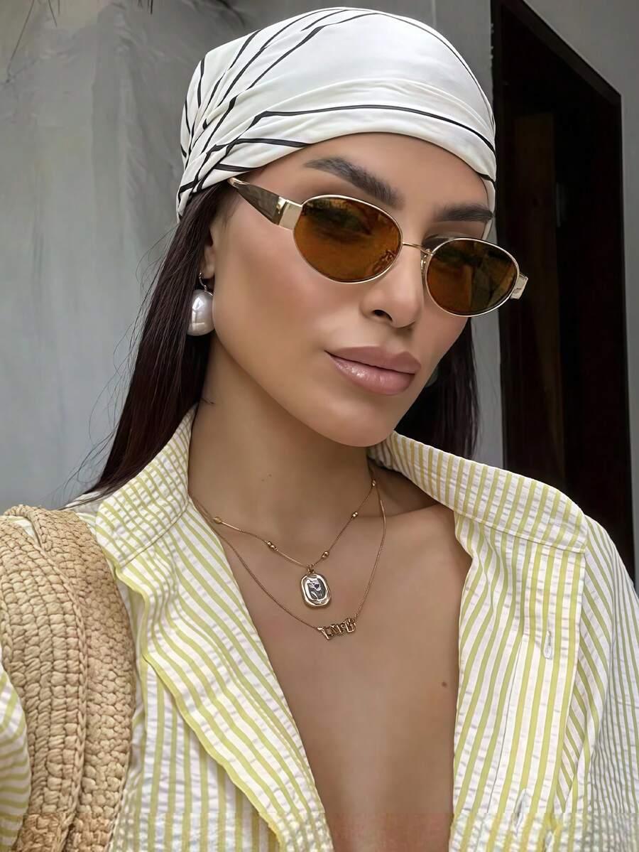 SHEIN BRĄZOWE OKULARY PRZECIWSŁONECZNE S07