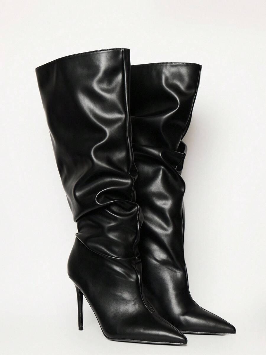 SHEIN CZARNE KOZAKI IMITACJA SKÓRY W01__39
