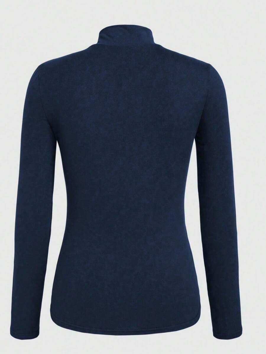 SHEIN GRANATOWA BLUZKA DŁUGI RĘKAW S06__M