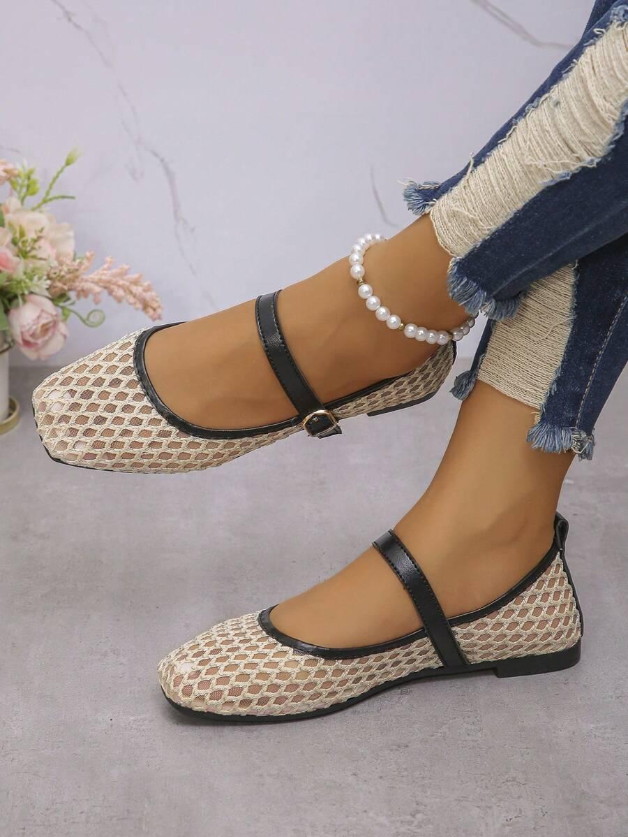 SHEIN KREMOWE BALERINY ZDOBIENIE S06__36,5