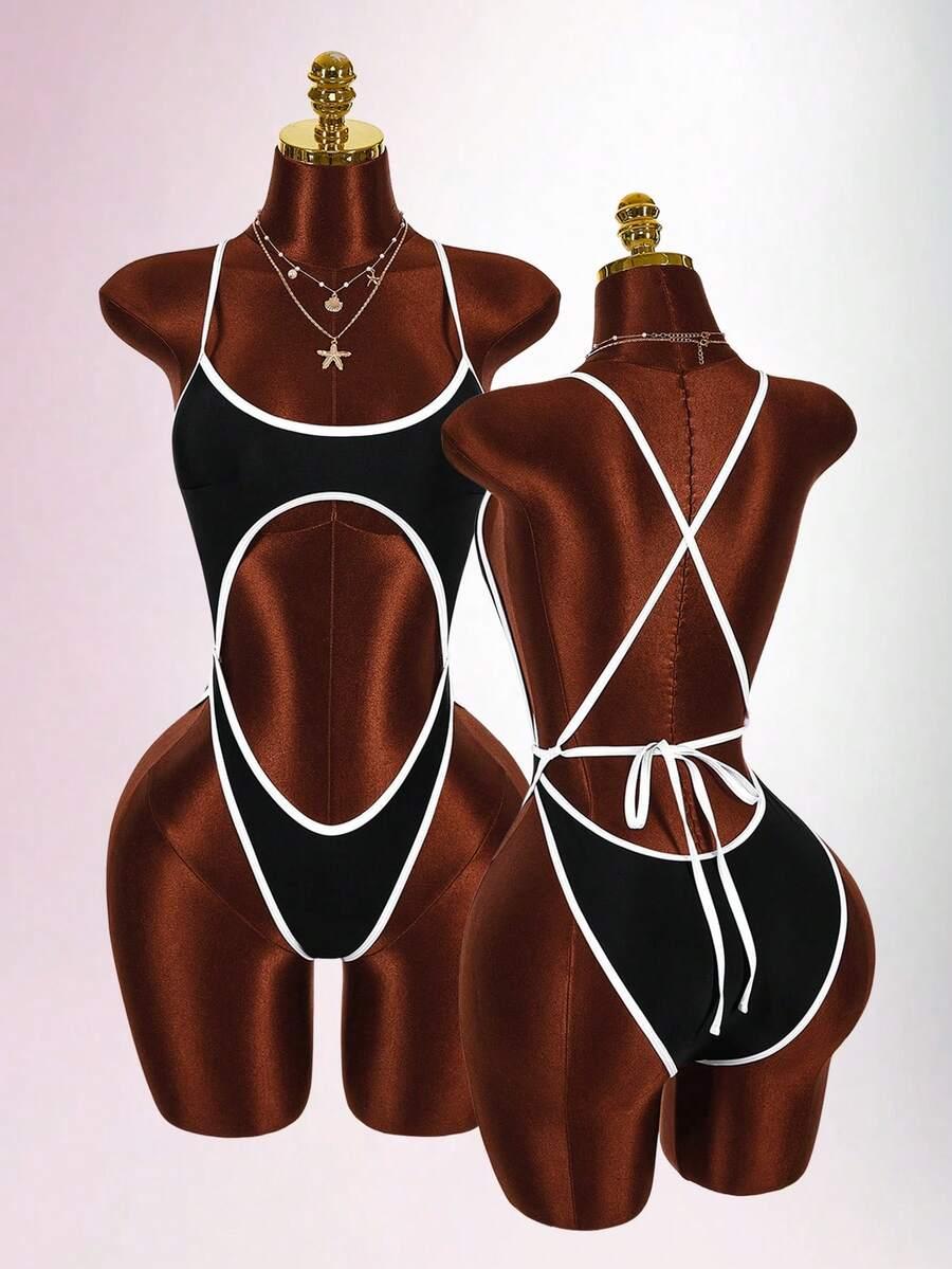 SHEIN JEDNOCZĘŚCIOWY STRÓJ KĄPIELOWY S09__S
