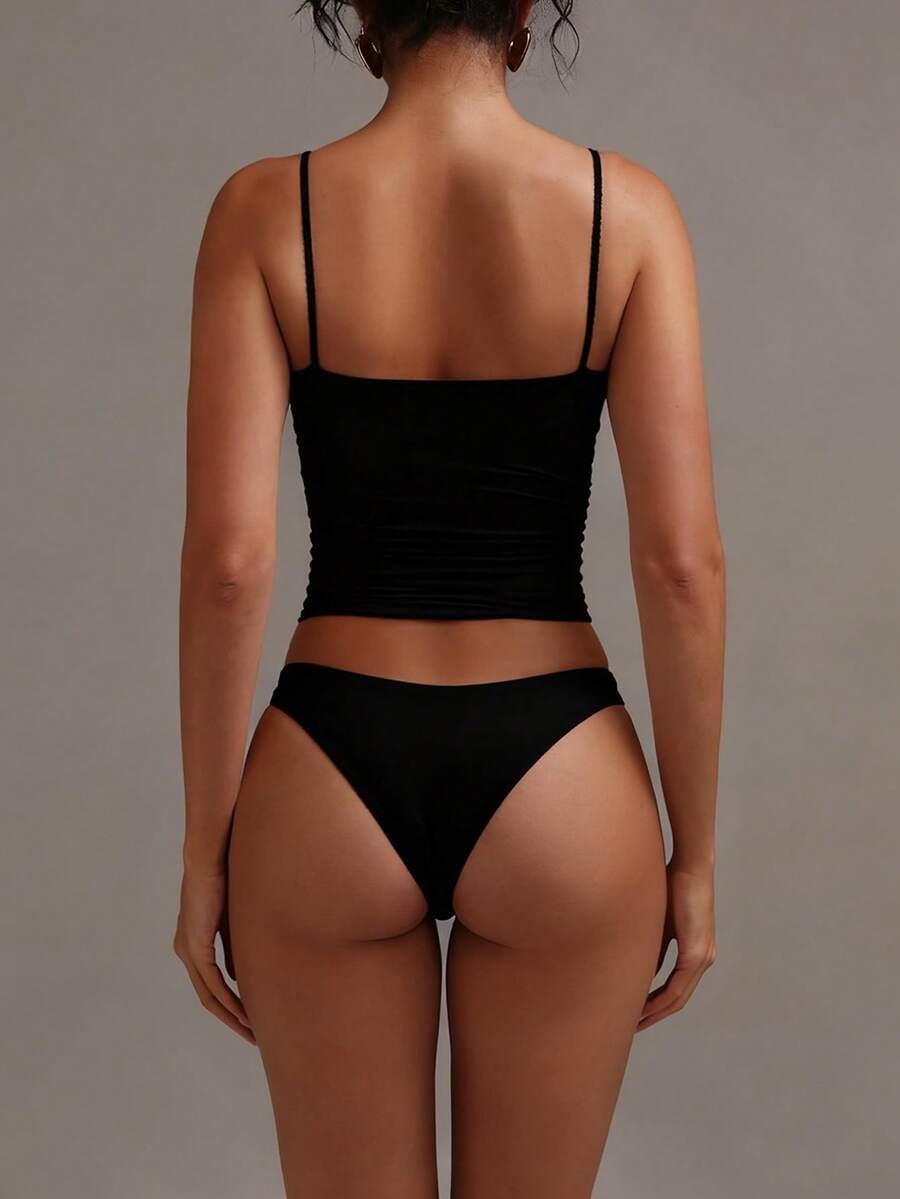 SHEIN CZARNY TOP NA RAMIĄCZKACH S06__XS