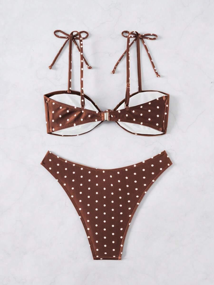SWIM BASICS DWUCZĘŚCIOWY STRÓJ KĄPIELOWY GROSZKI S09__L