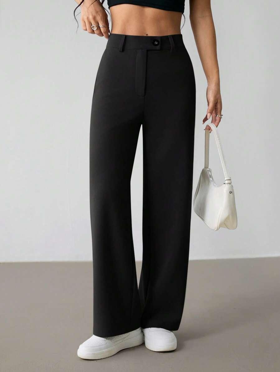 SHEIN CZARNE SPODNIE ELEGANCKIE S06__XS