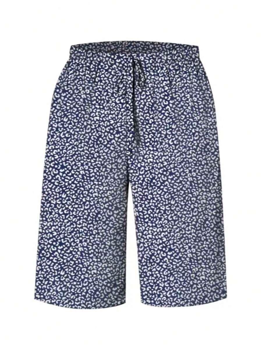 SHEIN BEŻOWE SPODENKI ANIMAL PRINT WIĄZANIE PK01__L