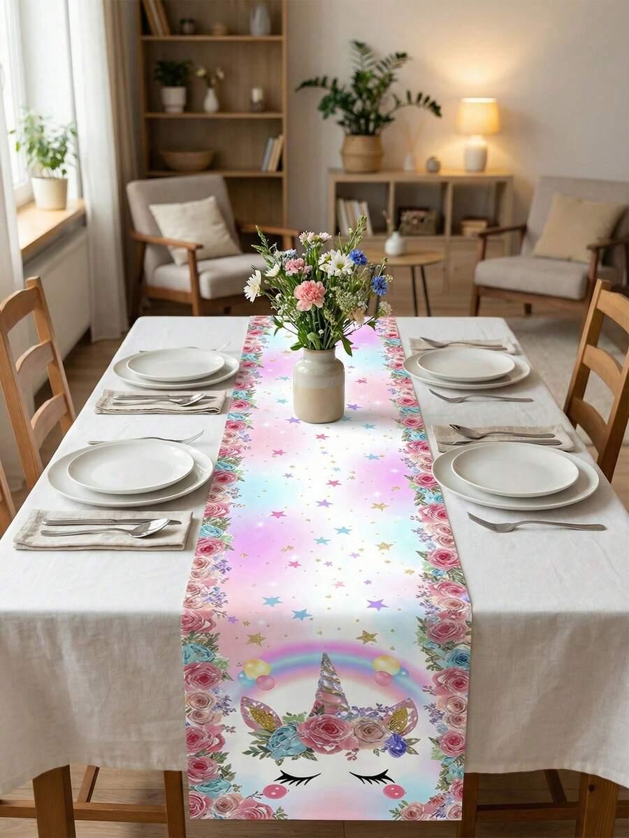 SHEIN BIEŻNIK NA STÓŁ MOTYW JEDNOROŻEC S07__210X35