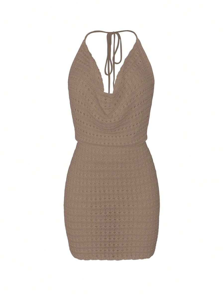 SHEIN BEŻOWA MINI SUKIENKA NARZUTKA S06__XS