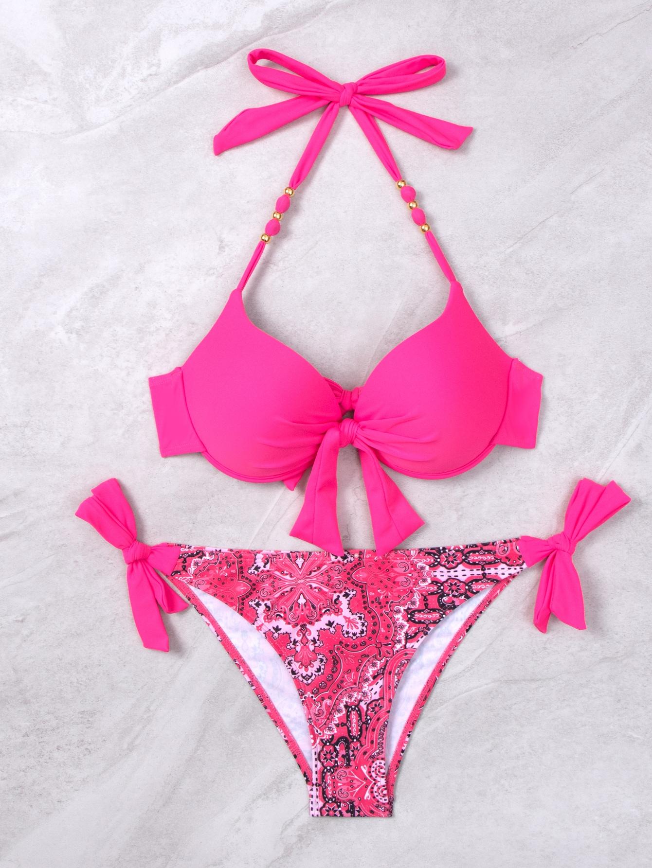 SHEIN DWUCZĘŚCIOWY STRÓJ KĄPIELOWY S09__L