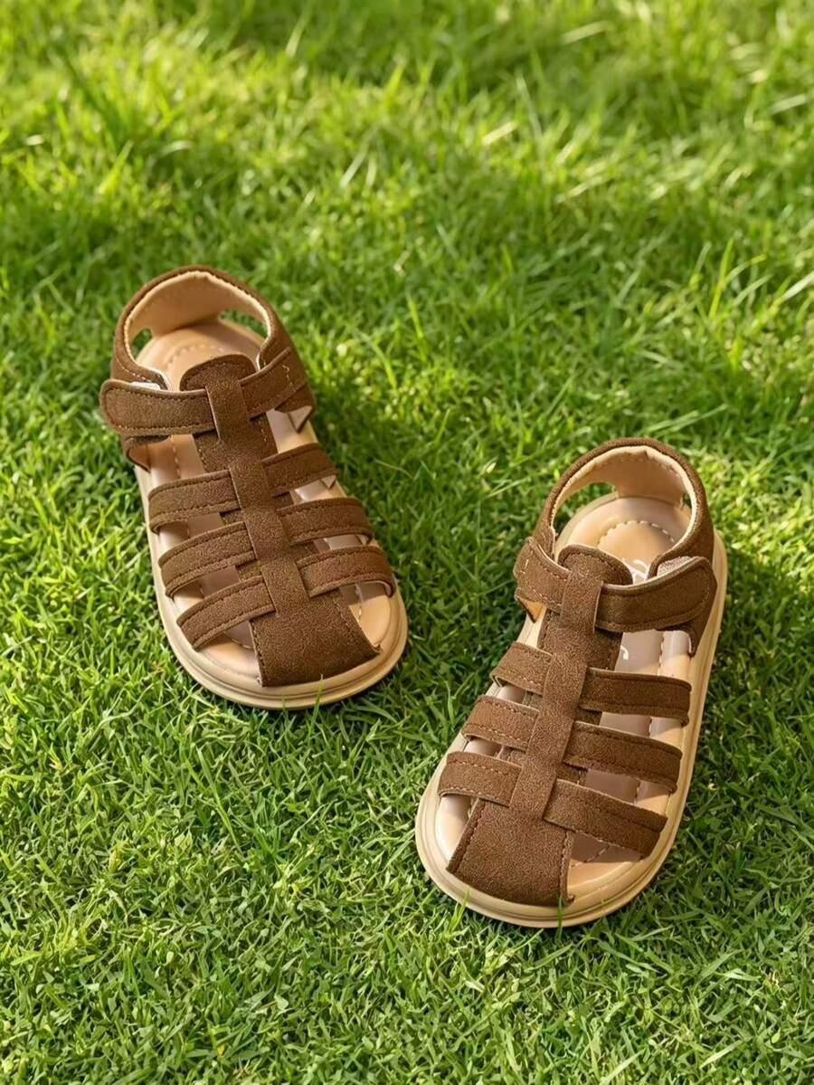 SHEIN BRĄZOWE SANDAŁY NA RZEPY S06__24