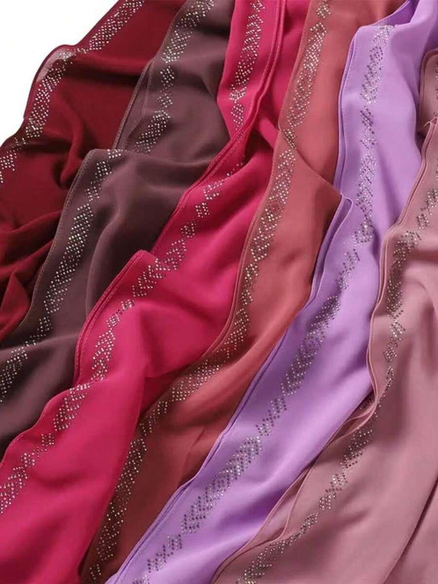 SHEIN BEŻOWA CHUSTA HIDŻAB ZDOBIENIE S07