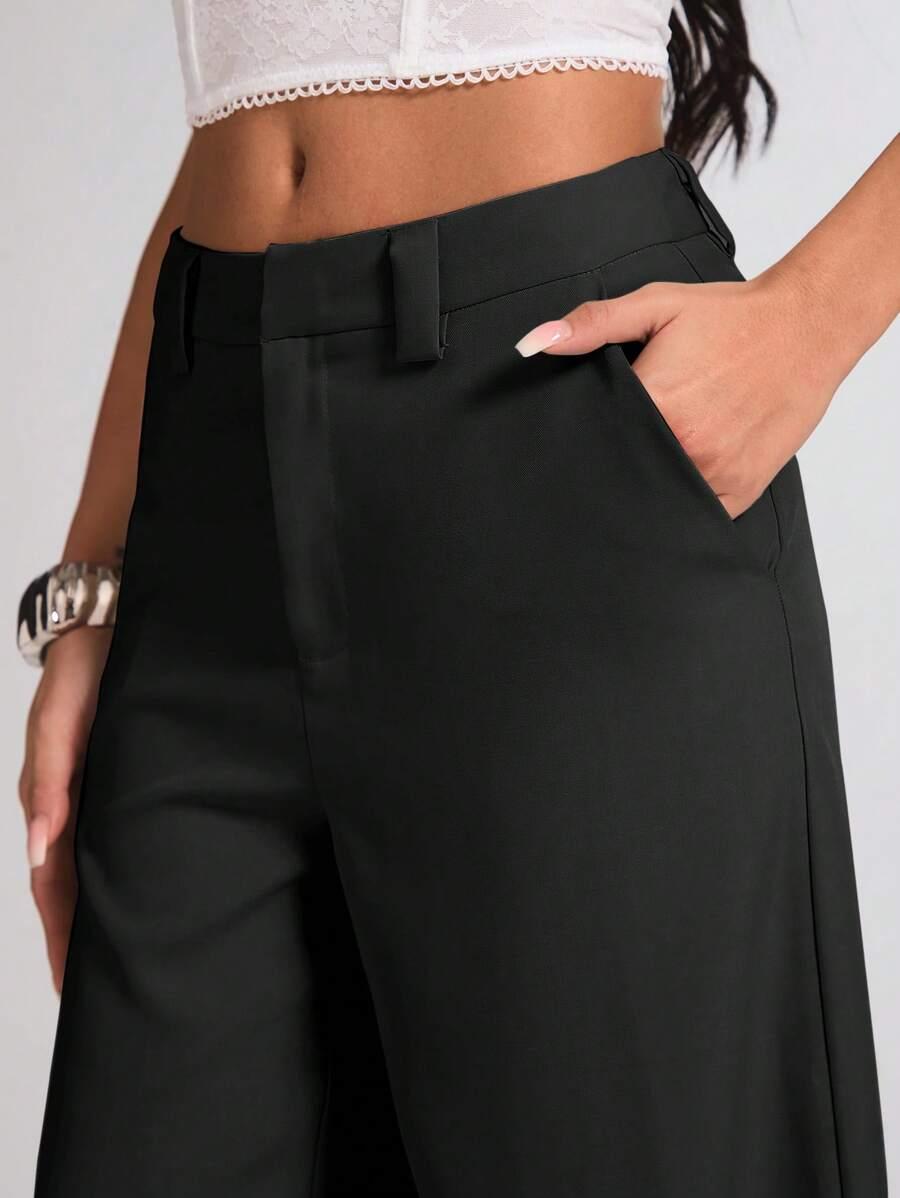 SHEIN CZARNE SPODNIE PROSTA NOGAWKA S06__M