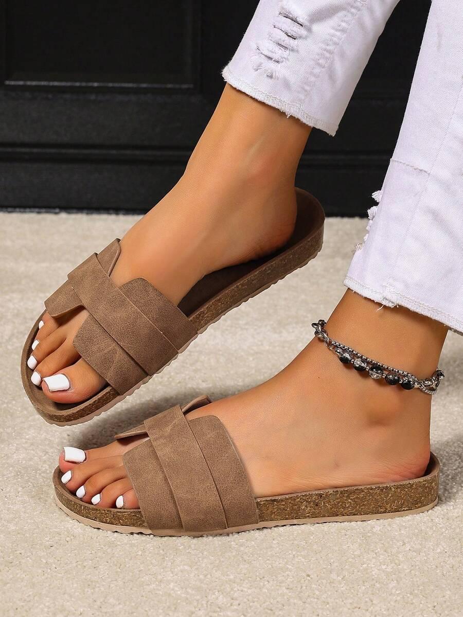 SHEIN BRĄZOWE KLAPKI CASUAL 40,5