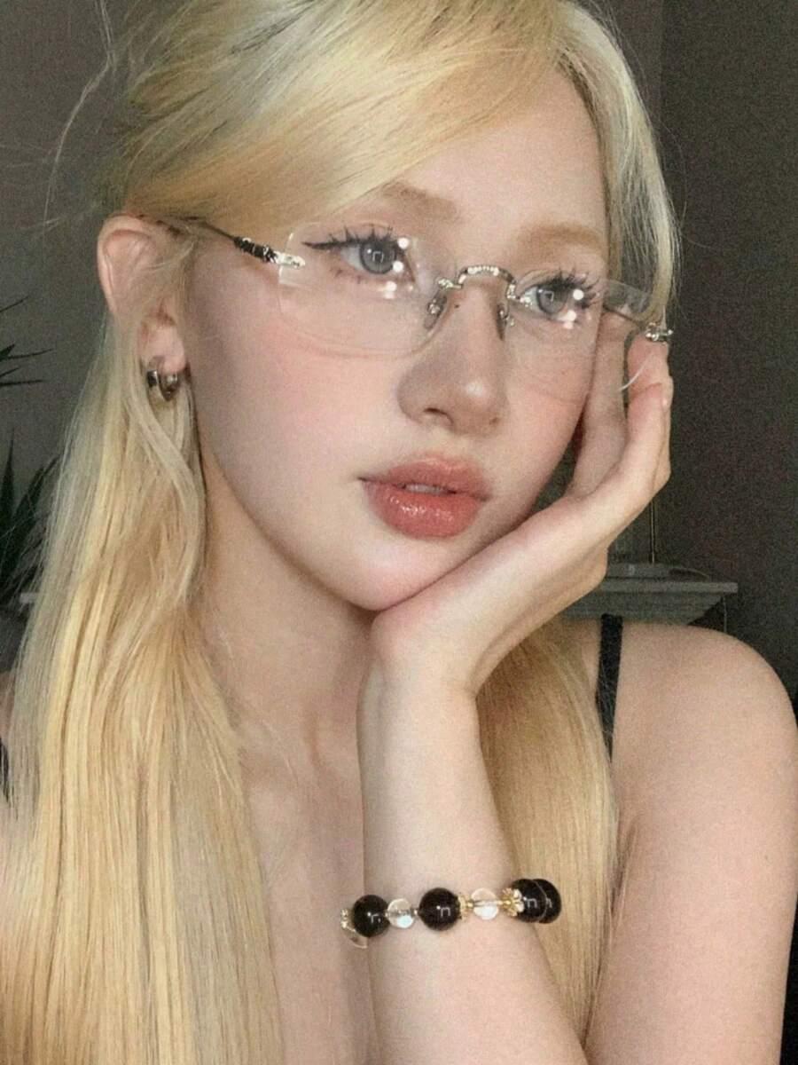 SHEIN SREBRNE OKULARY ZERÓWKI S07