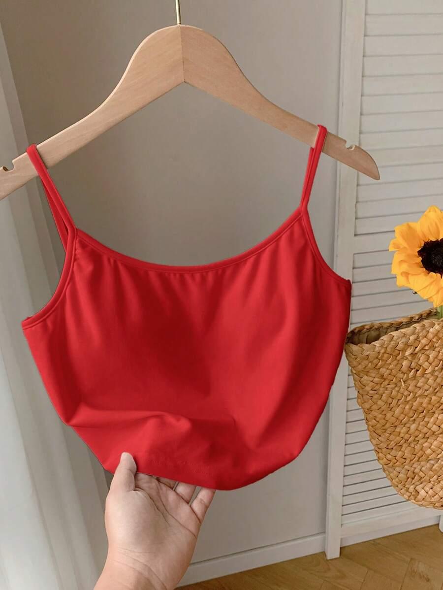 SHEIN CZERWONY TOP NA RAMIĄCZKA S06__S