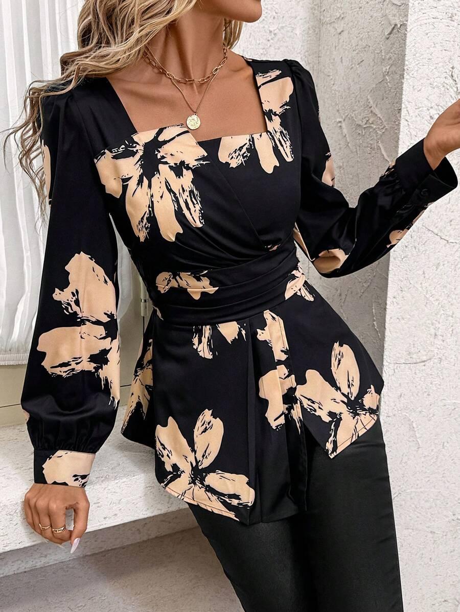 SHEIN BLUZKA Z DŁUGIM RĘKAWEM S06__M