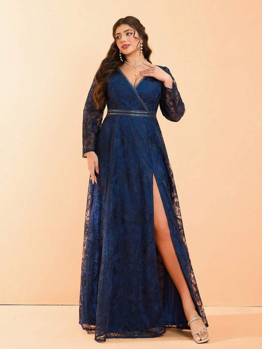 ANPOKET MAXI SUKIENKA Z WYCIĘCIEM ZDOBIENIA S06__46