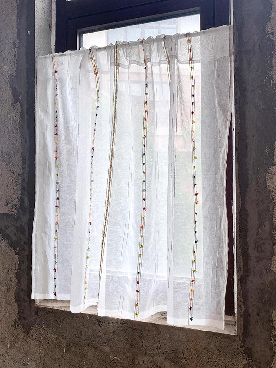 SHEIN BIAŁA FIRANKA HAFT S07__130X80CM