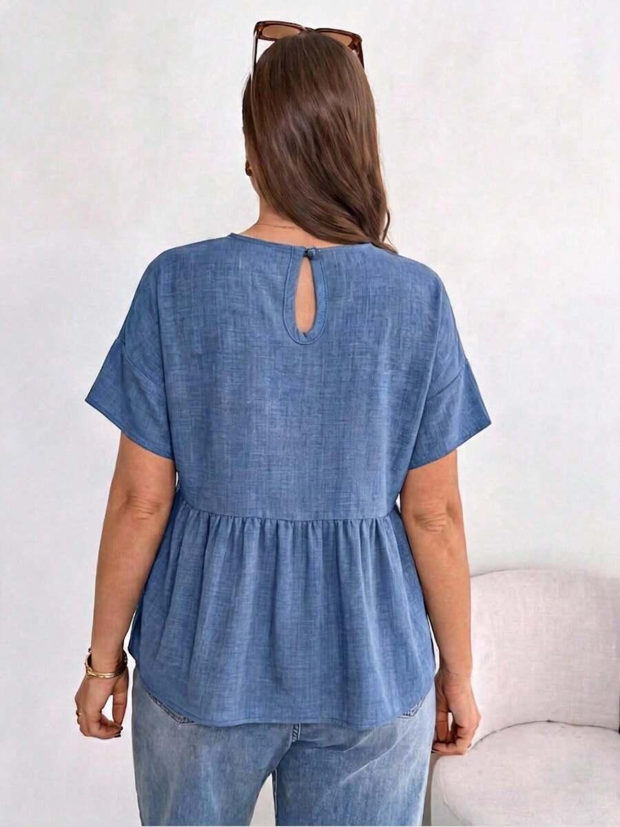 SHEIN NIEBIESKA BLUZKA FALBANY S06__50