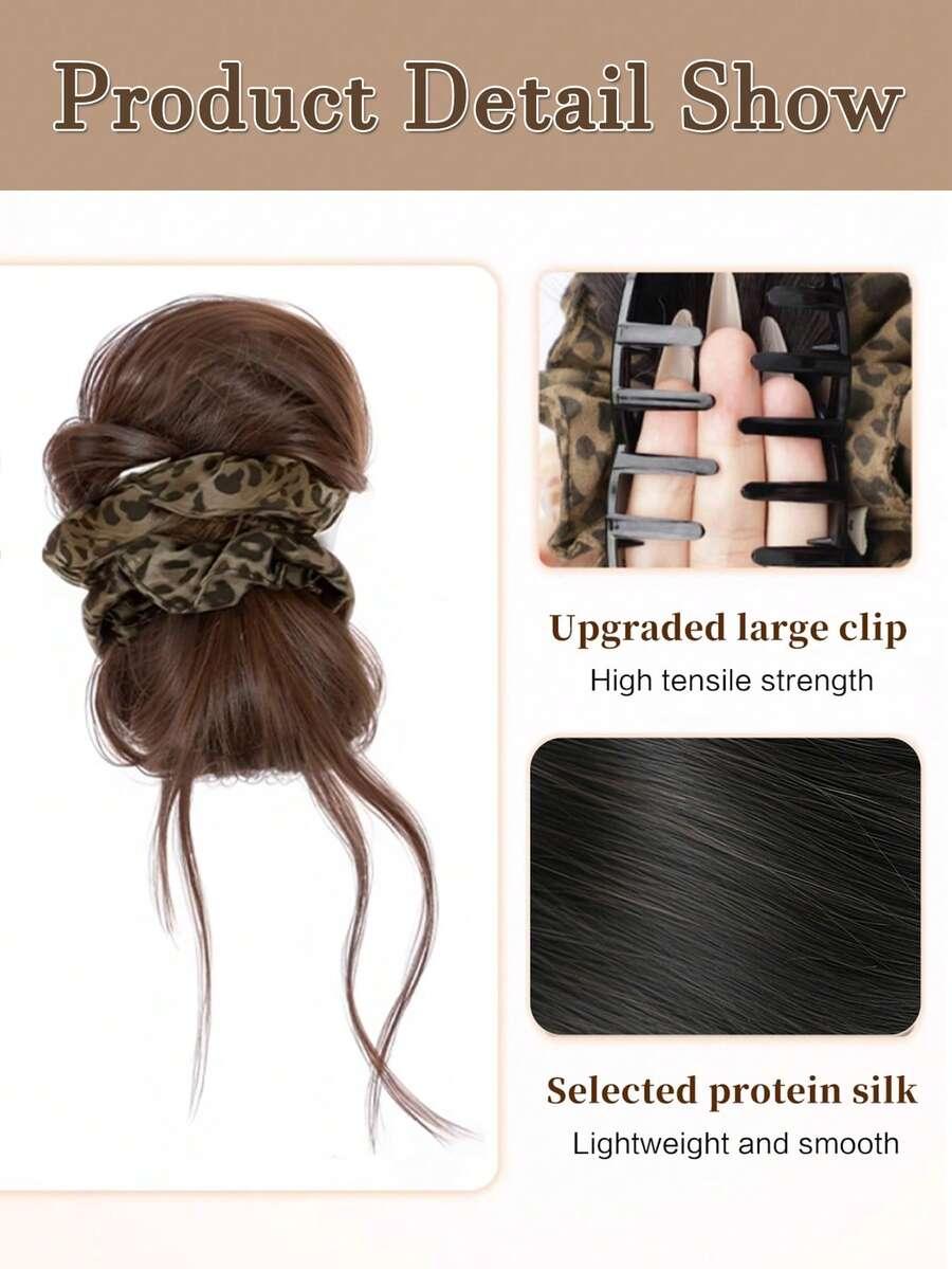 SHEIN BRĄZOWY KOK Z WŁOSÓW SYNTETYCZNYCH S07__12CM